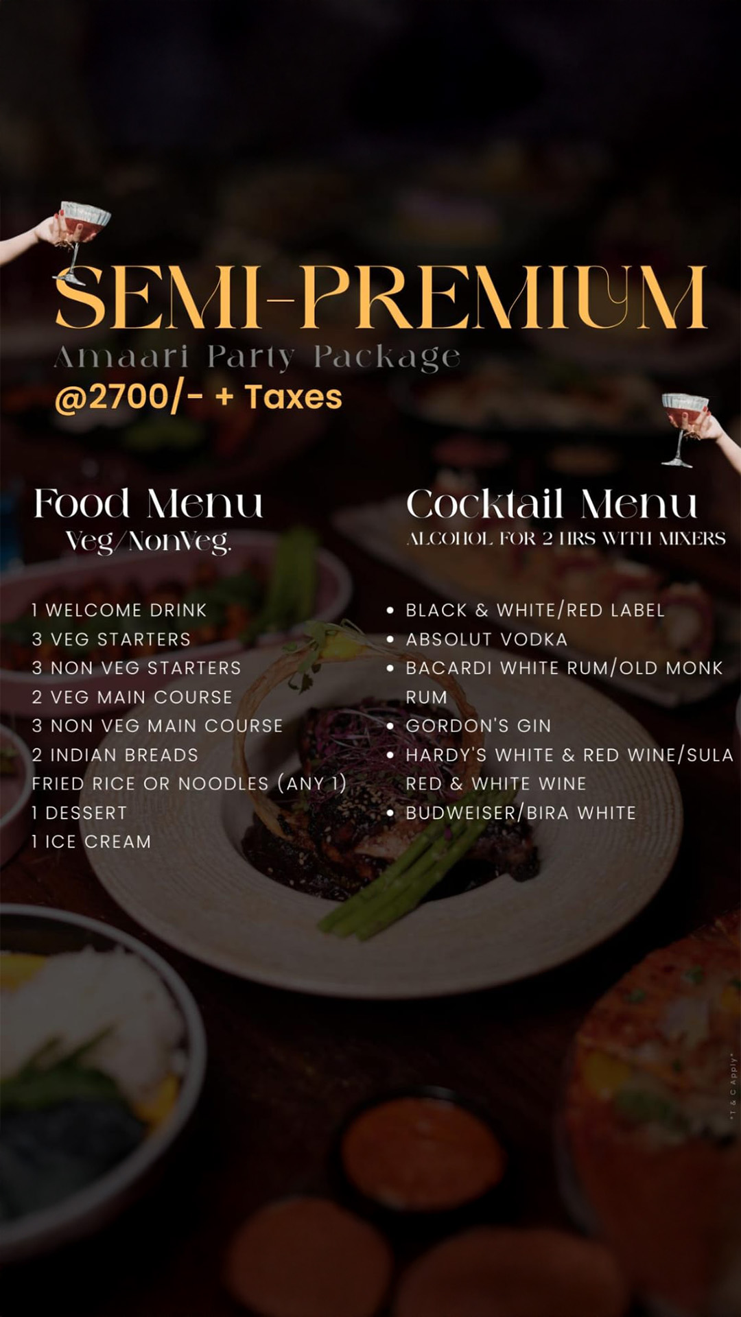 Semi-Premium Party Package in Malad West – ₹2700
